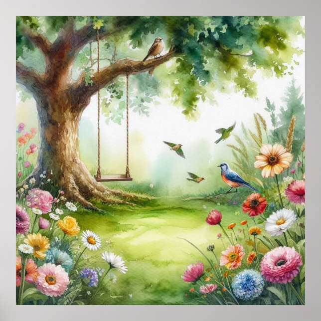 Garden Swing Landscape 8 Poster (Front)
