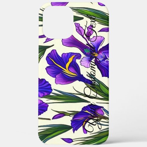 Garden Symphony Iris Floral Pattern iPhone 12 Pro Max Case