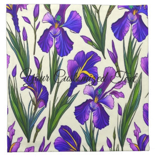 Garden Symphony: Iris Floral Pattern Cloth Napkin