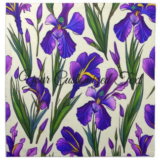 Garden Symphony: Iris Floral Pattern Cloth Napkin
