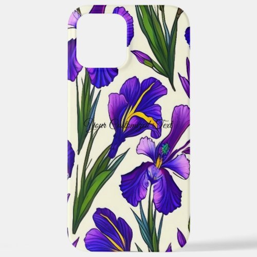 Garden Symphony Iris Floral Pattern iPhone 12 Pro Max Case