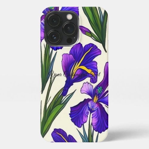 Garden Symphony Iris Floral Pattern iPhone 13 Pro Case