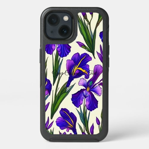 Garden Symphony Iris Floral Pattern iPhone 13 Case