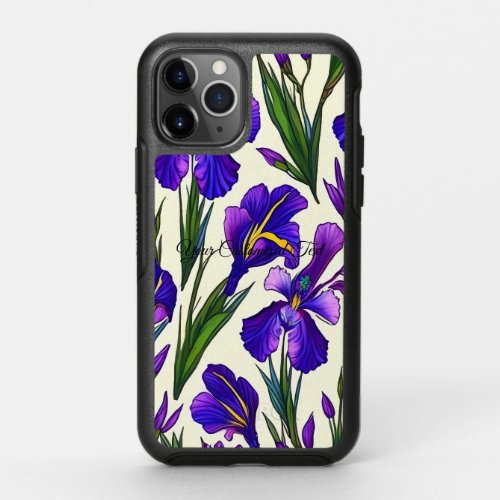 Garden Symphony Iris Floral Pattern OtterBox Symmetry iPhone 11 Pro Case
