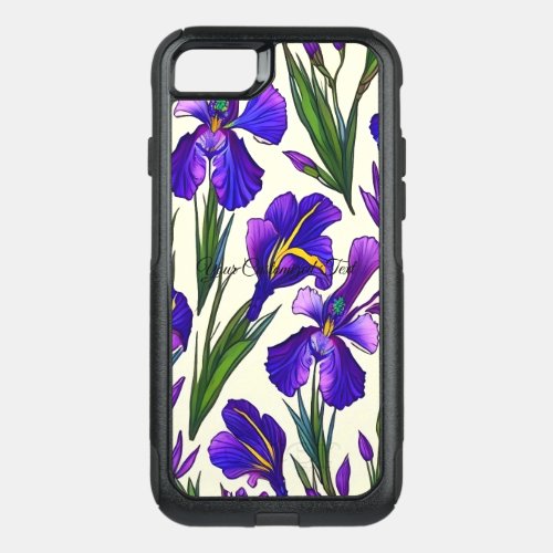 Garden Symphony Iris Floral Pattern OtterBox Commuter iPhone SE87 Case