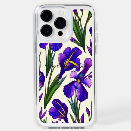 Garden Symphony Iris Floral Pattern Speck iPhone 14 Pro Max Case
