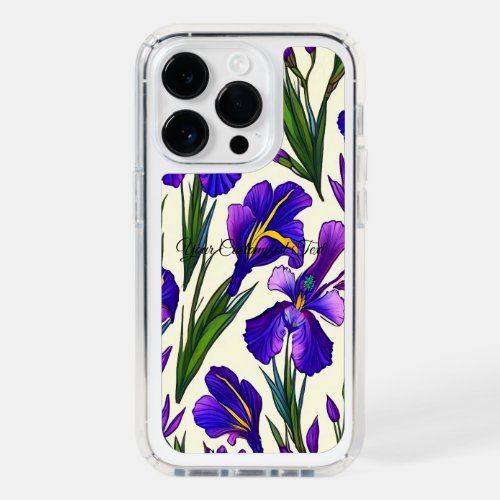 Garden Symphony Iris Floral Pattern Speck iPhone 14 Pro Case