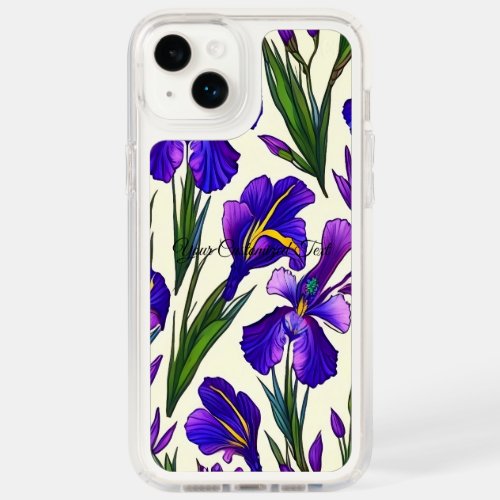 Garden Symphony Iris Floral Pattern Speck iPhone 14 Plus Case