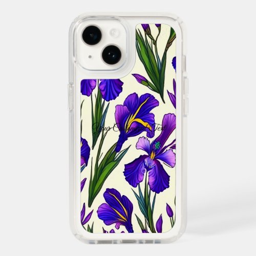 Garden Symphony Iris Floral Pattern Speck iPhone 14 Case
