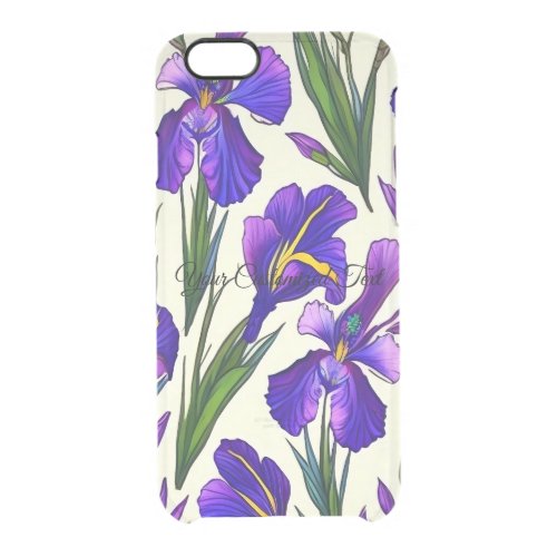 Garden Symphony Iris Floral Pattern Clear iPhone 66S Case