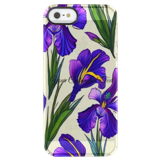 Garden Symphony: Iris Floral Pattern Clear iPhone SE/5/5s Case