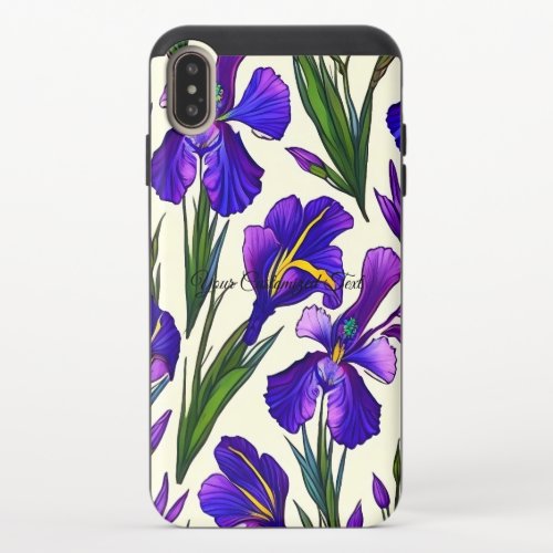 Garden Symphony Iris Floral Pattern iPhone XS Max Slider Case