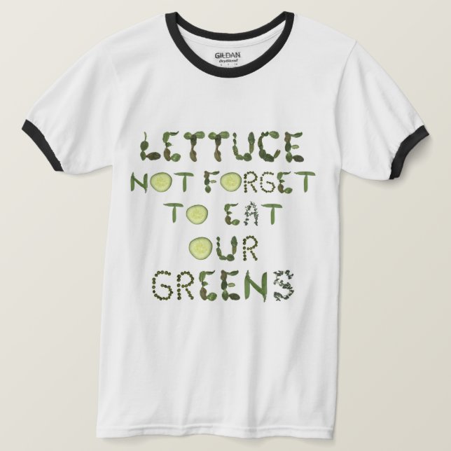 Garden T-shirt - a reminder to eat your greens! (Design Front)
