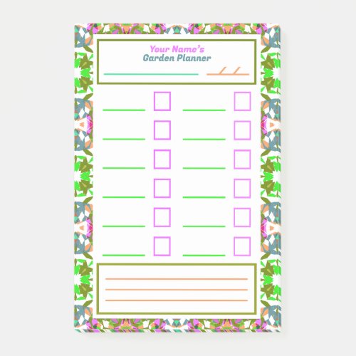 Garden Task Reminder Planner Tracker To Do List Post_it Notes