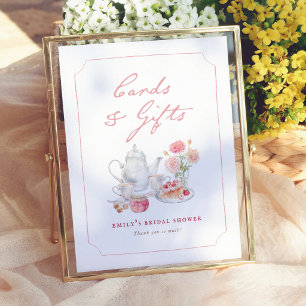 Garden Tea Party Bridal Shower Cards & Gifts Sign