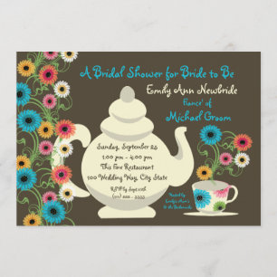 Garden Tea Party Bridal Shower Invitation