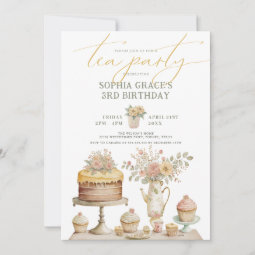 Garden Tea Party Cute Kids Birthday Invitation | Zazzle