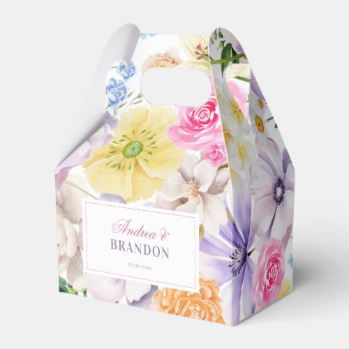 Garden Tea Party Floral Aesthetic Names Wedding Favor Boxes