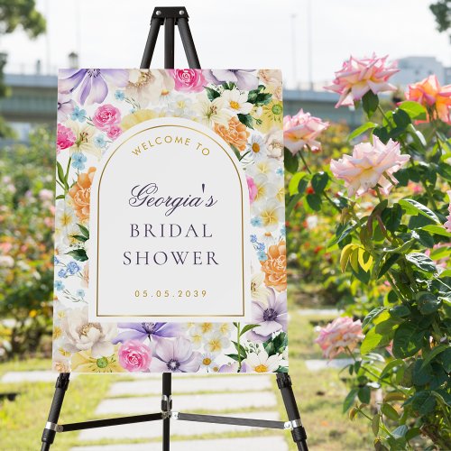 Garden Tea Party Floral Bridal Shower Welcome Sign