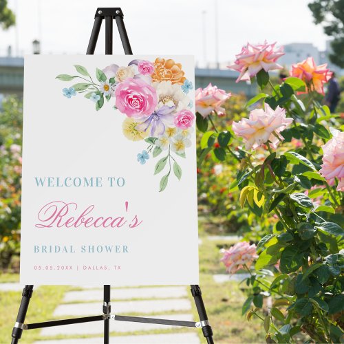 Garden Tea Party Floral Bridal Shower Welcome Sign