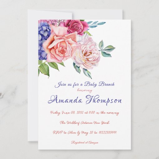 Garden Tea Party Floral Bridgerton Baby Shower Invitation | Zazzle