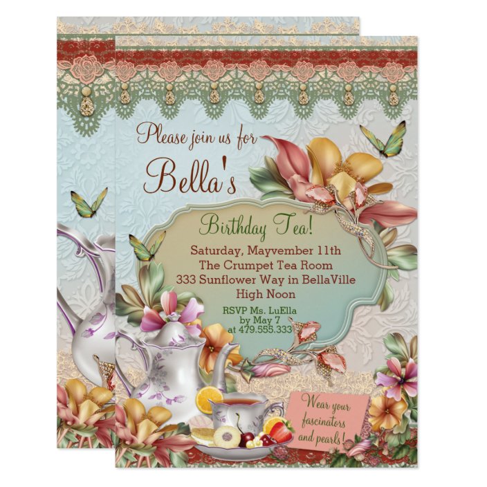 Garden Tea Party Invitation Zazzle Garden Tea Party Invitation Zazzle
