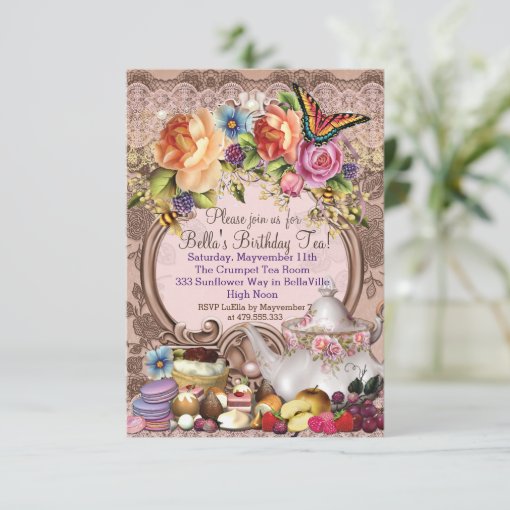Garden Tea Party Invitation | Zazzle
