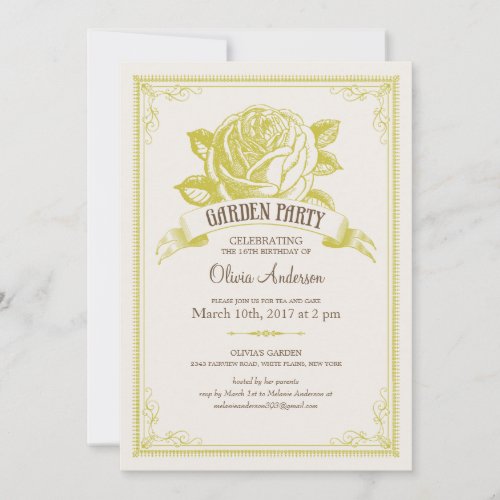 Garden Tea Party Invitations