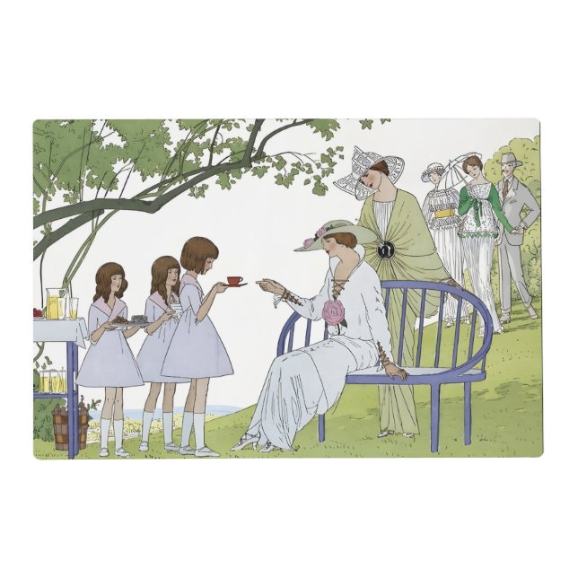 Garden tea party Laminated Placemat (Front)