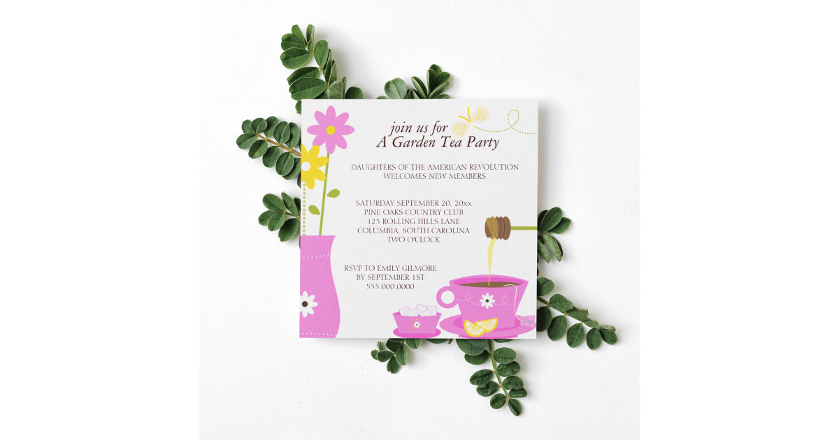 garden tea party invitations