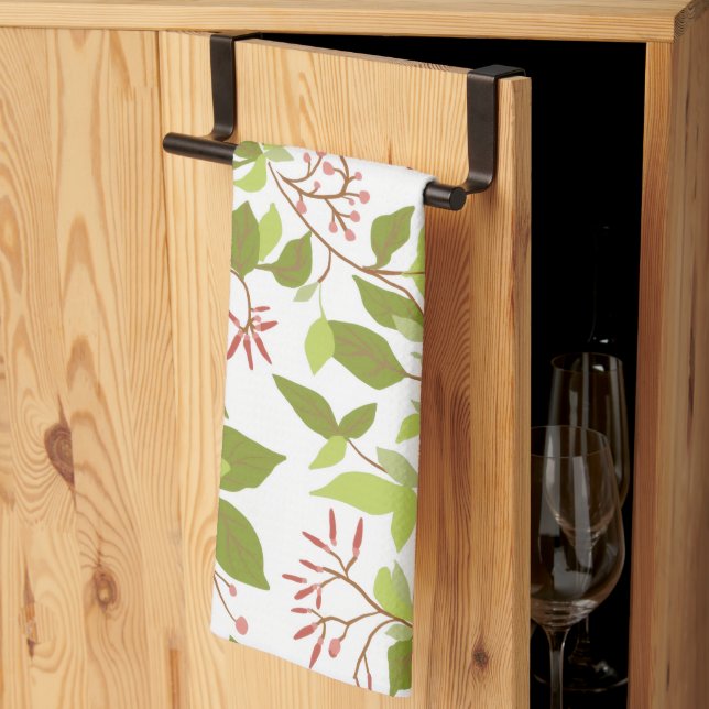 Garden tea towel with bright illustration (Thirds Fold)