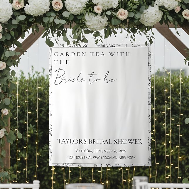 Garden Tea with the Bride to Be Bridal Shower Back Tapestry (Creator Uploaded)