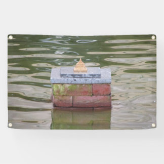 Garden temple on water banner