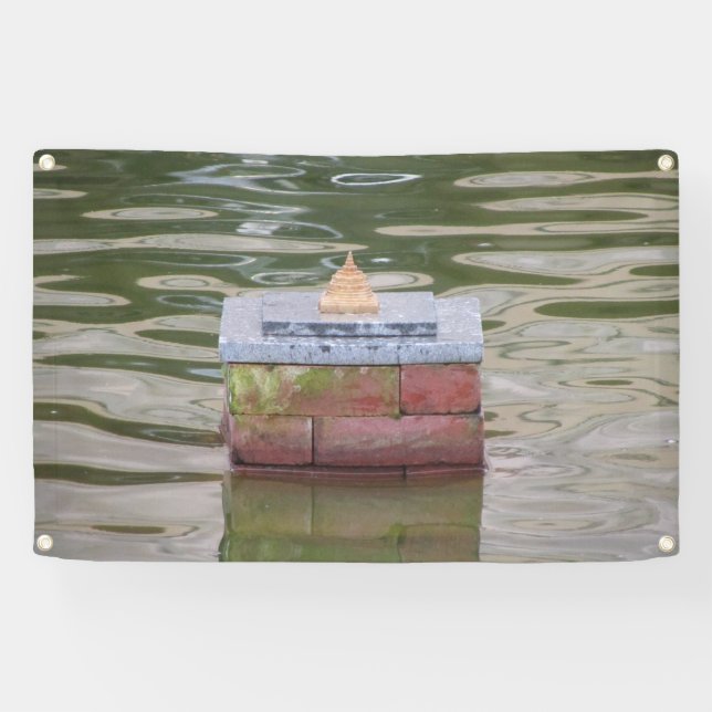 Garden temple on water banner (Horizontal)