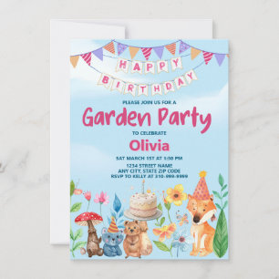 Garden Themed Birthday Party Invitation