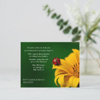 Garden Themed Sunflower and Ladybug Invitation