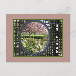 GARDEN THROUGH THE ROUND LATTICE WINDOW/INNISWOOD  POSTCARD