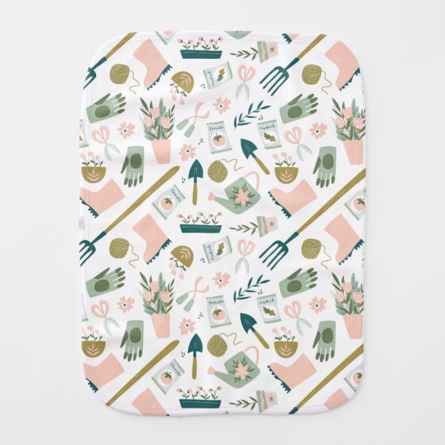 Garden Time Burp Cloth (Front)