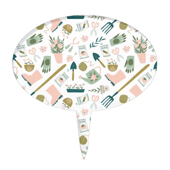 Garden Time Cake Pick (Front)