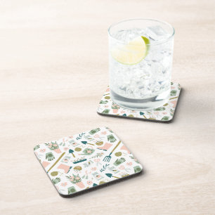 Garden Time Cork-Backed Coasters