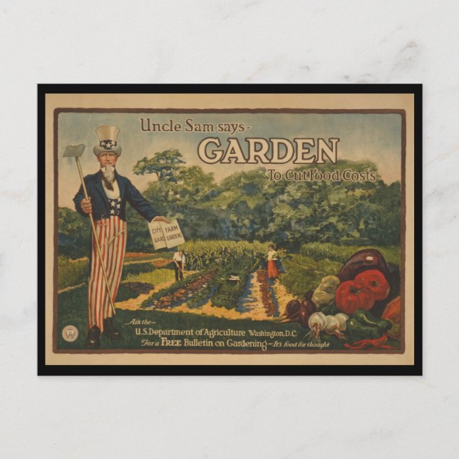 Garden To Cut Food Costs Postcard (Front)