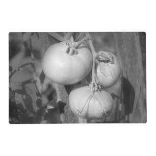 Garden Tomatoes In Black And White Placemat