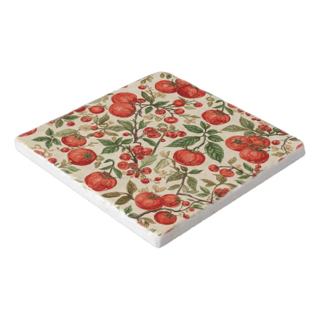 Garden Tomatoes, Rustic Kitchen Design Trivet (Corner)