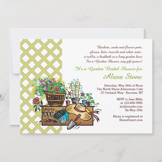 Garden Tools Bridal Shower Invitation (Front)