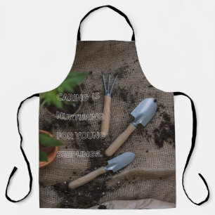 Garden Tools Caring Seedlings Quote Nature ... Apron