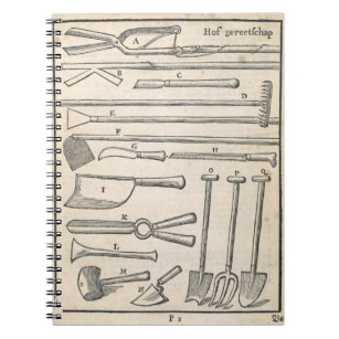 Garden tools, from 'The Dutch Gardener' by Johann Notebook