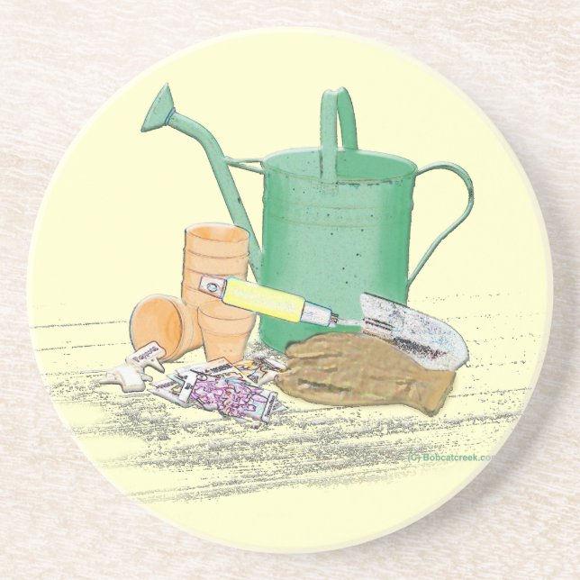 Garden Tools Garden Art Drink Coaster (Front)