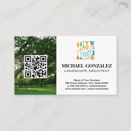 Garden Tools  Landscape  QR Business Card