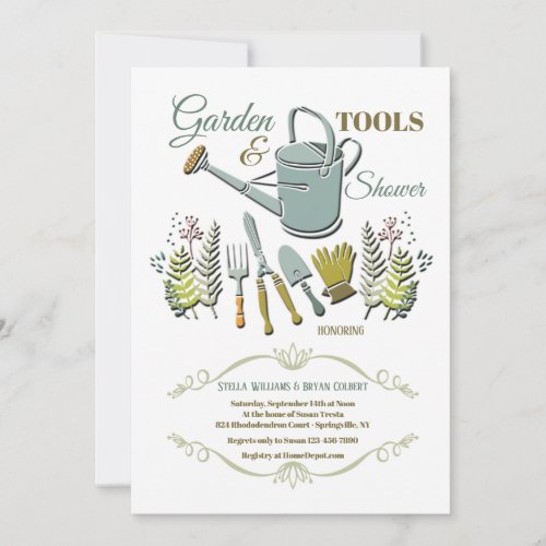 Garden Tools Shower Invitation