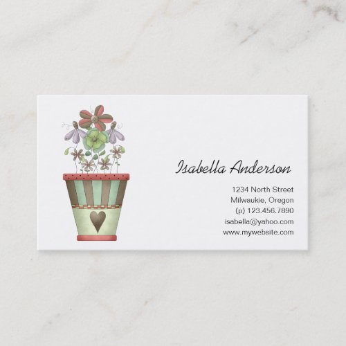 Garden Treasures  Flowerpot Business Card